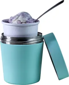  The Ice Cream Canteen Vacuum Insulated Ice Cream Pint Cooler  Keeps Frozen for hours enjoy ice cream anywhere (Stainless Steel): Home &  Kitchen