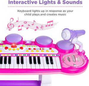 Jouets d'apprentissage musical de charge pour enfants clavier électrique pour enfants <span class=keywords><strong>piano</strong></span> jouet bigfun et micro pour bébé avec jouets lumineux - Product Image 3
