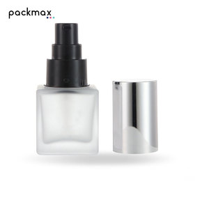 Transparent Lotion Pump Foundation Serum Bottle 30ml Square Thick-Bottom Glass Cosmetic Packaging Gold Stamping Screen Printing - Product Image 5
