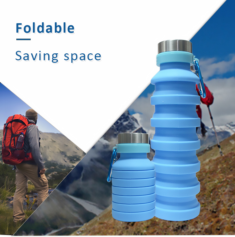 New Products 2022 Foldable Portable Fitness Drinking Water Bottle Collapsible Silicone Water Bottle For Kids