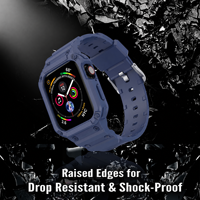 Bracelet de montre Upro Integrated Armor Case pour Apple Watch Series 9 8 7 6 5 4 3, bracelet en silicone TPU antichoc avec boucle