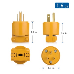 Linsheng 15A 125V 3 prong thay thế cắm 2 cực 3 dây NEMA 5-15p thẳng lưỡi điện cắm - Product Image 6