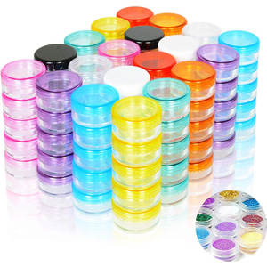 Contenants cosmétiques ronds vides avec couvercle, pots en plastique pour crèmes, vernis à ongles, baume à lèvres, gloss, maquillage, rangement - Product Image 1