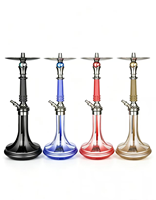 Chicha électrique de luxe moderne, durable, grande taille, ensemble complet en verre, finition miroir, pipe à chicha en aluminium
