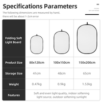 AMBITFUL Réflecteur Transparent Blanc Ovale Portable Multi-Disques Pliable pour Studio Photo 80x120cm 100x150cm 150x200cm