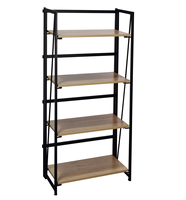 Étagère moderne, échelle, bibliothèque, rangement, étagère à 4 niveaux, aspect industriel, mobilier de salon, chambre à coucher, meuble mobile et pliable