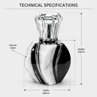 Botol Parfum Kaca Desain Marmer Heksagonal Matte yang Dapat Disesuaikan dengan Tutup Bersegi Cetak Sablon