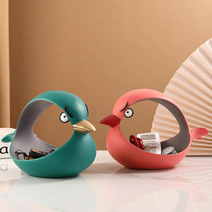 Groothandel Custom Hars Decor Ornament Decoratie Leuke Boze Vogel Vis Grote Mond Snoep Sleutel Container Opbergdoos - Product Image 2