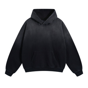 Sweat-shirts à capuche pour hommes et garçons, en gros, unis, personnalisables, vintage, effet vieilli, délavés à l'acide, coupe oversize, streetwear, grammage lourd - Product Image 1