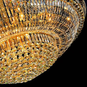 Candelabro de bola de cristal dorado de lujo grande, iluminación interior, luces colgantes elegantes para el vestíbulo del Hotel, sala de estar - Product Image 4