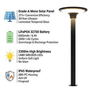 Breveté 360 °   Lampe <span class=keywords><strong>solaire</strong></span> LED pour jardin, éclairage doux, 2300lm, extérieur, IP65, étanche, 20W - Product Image 4