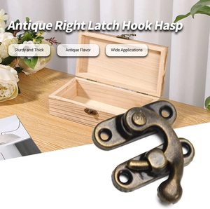 Cierre de cerradura Vintage antiguo, gancho de pestillo derecho, pestillo de brazo oscilante, Pestillos de caja de bronce plateado con tornillos, 10 Uds. - Product Image 5