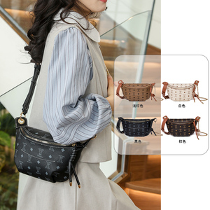 Sac banane convertible pour femmes en cuir Pu imprimé fleuri sac de ceinture sacs à bandoulière sac de taille Design de mode sac de poitrine en cuir - Product Image 6