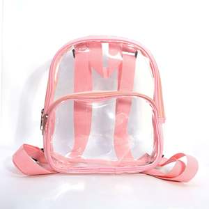 Sac à dos transparent en PVC, sac de voyage clair, sac à bandoulière, sac de sport approuvé pour le terrain, mini sac d'école étanche pour enfant - Product Image 1