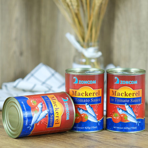 Pescado de <span class=keywords><strong>caballa</strong></span> enlatado de marca personalizada OEM con salsa de tomate, agua conservada y jarabe de sal, mariscos certificados Halal - Product Image 4