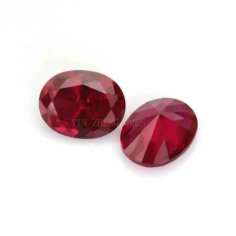 China y ruby corindón rubí 5 # piedra Oval de piedras preciosas sintéticas