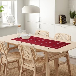 Rectángulo decorativo resistente al calor 39 "X 12" <span class=keywords><strong>Camino</strong></span> <span class=keywords><strong>de</strong></span> <span class=keywords><strong>mesa</strong></span> <span class=keywords><strong>de</strong></span> <span class=keywords><strong>fieltro</strong></span> <span class=keywords><strong>de</strong></span> Navidad rojo con estrellas huecas para decoraciones <span class=keywords><strong>de</strong></span> <span class=keywords><strong>mesa</strong></span> <span class=keywords><strong>de</strong></span> Navidad - Product Image 2