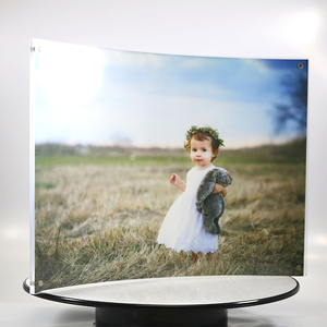 Custom moderno eco-friendly magnetico curvo chiaro acrilico cubo foto cornice Lucite immagine espositore per uso domestico - Product Image 1