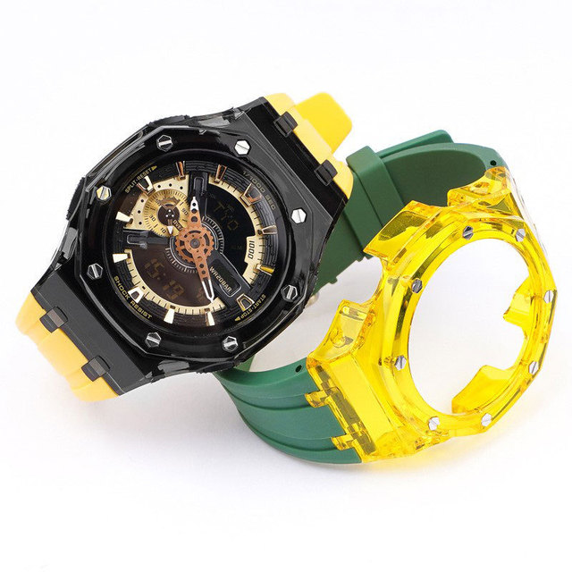 22mm Rubber Strap + Transparent PC Case Watch Modification Kit