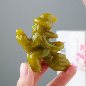 <span class=keywords><strong>Bruja</strong></span> voladora de cristal natural tallada a mano, artesanía de tallado con broche, regalo de decoración de halloween, venta al por mayor - Product Image 6