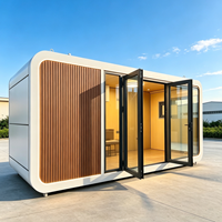 Capsule de bureau modulaire et mobile de 6 m : Élégante cabine préfabriquée pour bureau, hôtel ou appartement