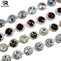 Rivoli Flatback Chaîne de coupe en verre de cristal avec strass à coudre pour chaussures vêtements sacs Nail Art & Accessoires