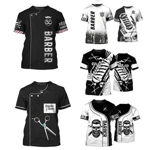 เสื้อยืดสำหรับช่างตัดผมสำหรับผู้ชายเสื้อแฟชั่นคอกลมทรงโอเวอร์ไซส์สำหรับฤดูร้อน - Product Image 3