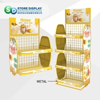 Soporte de metal Pantalla POP Pantalla POSM FSDU personalizada Soporte de fácil montaje Estante de exhibición promocional para minoristas de supermercados