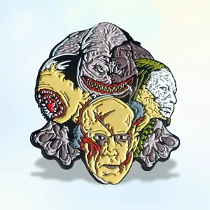 Badge en métal personnalisé thème <span class=keywords><strong>horreur</strong></span>, émail souple noir teinté, avec carte en papier – Grande Vente - Product Image 5