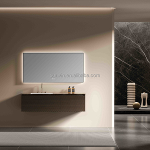 Lusso moderno cassetto lavello Multi-strato in legno massello armadi da <span class=keywords><strong>bagno</strong></span> doppi bacini <span class=keywords><strong>con</strong></span> Led specchi - Product Image 6