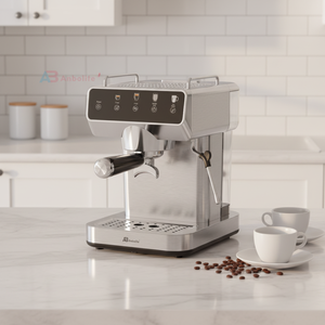 Machine à café expresso <span class=keywords><strong>programmable</strong></span> électrique Anbolife en acier inoxydable, économique, avec fonction cappuccino/latte et mousseur à lait à une touche - Product Image 3