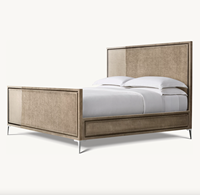 Sassanid OEM Best-seller Chambre contemporaine Benoit Lit à panneaux en biscuit laqué avec pied