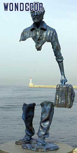 Estatua de Metal de Alta Calidad, Escultura de Bronce de <span class=keywords><strong>Bruno</strong></span> de Tamaño Real con Maletín - Product Image 4