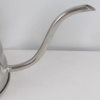 Bouilloire à café en acier inoxydable de qualité supérieure, design moderne, bouilloire à eau en métal de 1 L pour la préparation du thé et du café