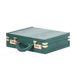 Scatola di imballaggio per orologio in alluminio con 10 slot a griglia verde marina - Product Image 2