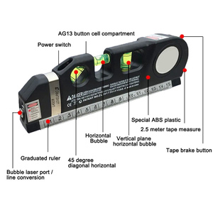 3 trong 1 san lấp mặt bằng bong bóng và cai trị cơ sở đa năng 2.5m đo băng cai trị Laser mức độ Dòng công cụ - Product Image 5