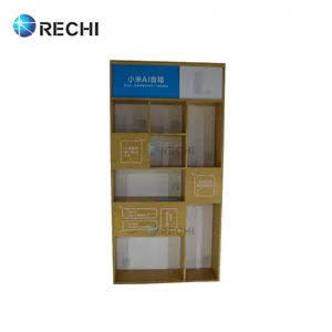 RECHI定制木质手机配件零售展示柜/手机商店设计中的AI扬声器展示架柜