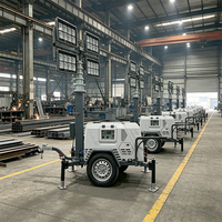 Tour d'éclairage mobile sur chariot CE EPA 18m, projecteur LED industriel pour sites de travail difficiles, livraison gratuite
