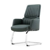 Chaise de bureau exécutive en cuir avec design ergonomique, confort moderne, pieds fixes pour la maison et le bureau