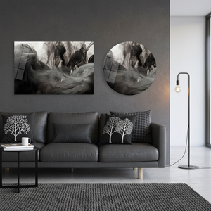 Arte en lienzo con diseño de humo gris: decoración de pared moderna impresa, para la sala de juegos, arte en vidrio templado - Product Image 3