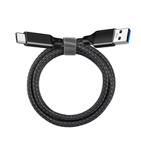 Gen2 kabel kepang USB 3,2 10Gbps 3A 60W QC 3.0 pengisian cepat USB C 3.2 PD untuk kamera komputer SSD Hard Disk Transfer Data PVC