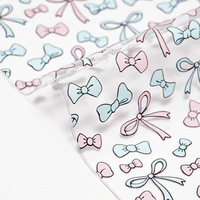 Dessin animé fleurs Fruits coeur imprimé Transparent PVC cuir Faux feuilles 30*120CM étanche pour canapé meubles sacs cheveux arc