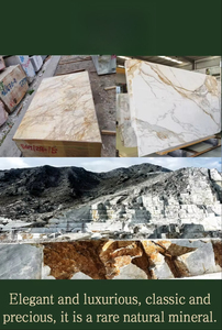 Dalle de marbre Calacatta Gold naturel d'Italie polie pour la décoration murale extérieure et intérieure de villa, meuble-lavabo - Product Image 3