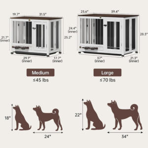 Blanc Rectangle Bois Plateau En Plastique Chien Chenil Caisse Meubles Cage avec Table Intérieur - Product Image 6