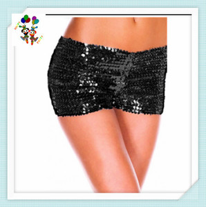 <span class=keywords><strong>Burlesque</strong></span> Fancy Dress Costume Sexy Girls Hot Short Black Color Sequin Pants 2017 - Product Image 4