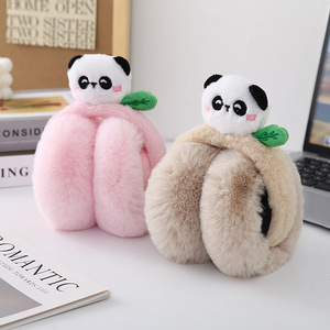 2025 Kawaii Dễ Thương Panda Earmuff Trẻ Em Sinh Viên Ngoài Trời Ấm Tai Có Thể Gập Lại Màu Đen Trắng Chặn Giả Lông Thú Hình Dạng Động Vật Sang Trọng - Product Image 4