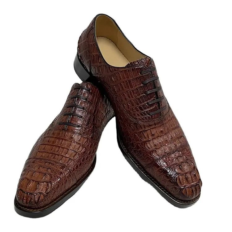 Elegant design real crocodile skin genuine crocodile leather oxford men dress shoes