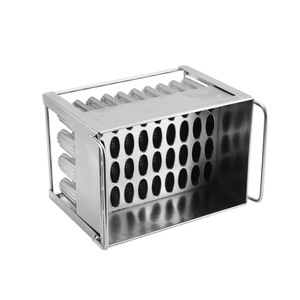 Bán buôn khuôn làm kem que tự làm bằng thép không gỉ 40 lỗ tròn, 4 ngăn, bền vững, dụng cụ làm kem - Product Image 1