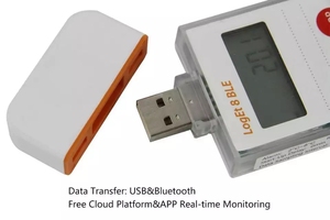 เครื่องบันทึกข้อมูลอุณหภูมิแบบไร้สายบลูทูธ USB 16000 จุดบันทึกข้อมูล - Product Image 2