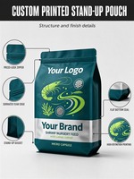 Sachet Doypack Imprimé Personnalisé Gratuitement, Étanche, Thermoscellable, Refermable pour Aliments et Friandises pour Animaux de Compagnie – Prise en Charge OEM ODM